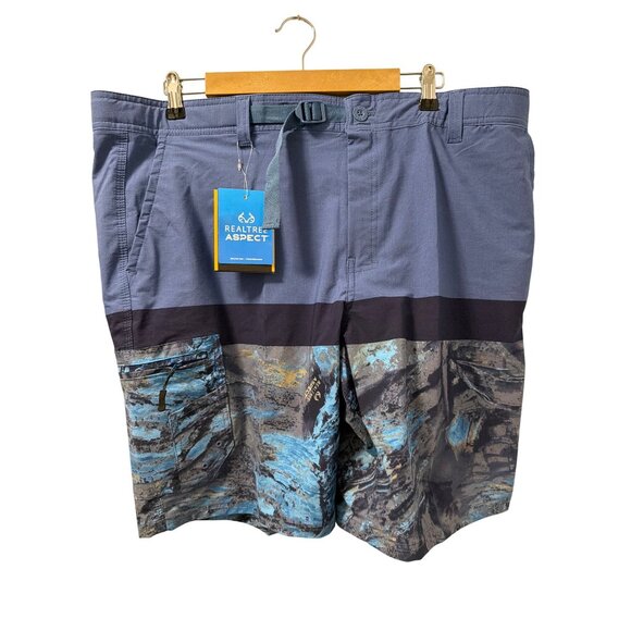 Realtree Aspect Mens Fishing Shorts Sz XL Blue/Gray Camo shorts. NWT - Picture 9 of 11